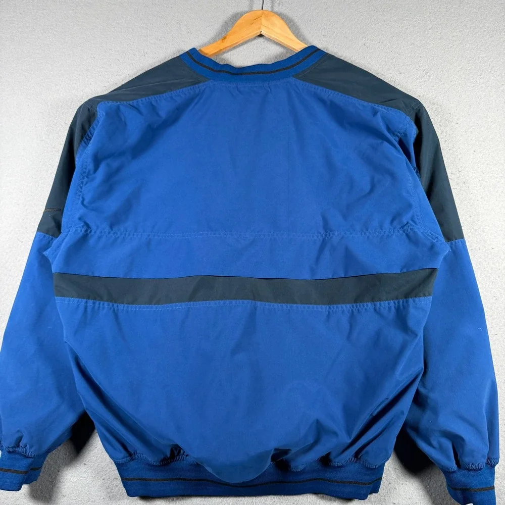 Vintage Nike Golf Mens Blue V-Neck Windbreaker‎ Pullover Jacket Large Y2K Sport